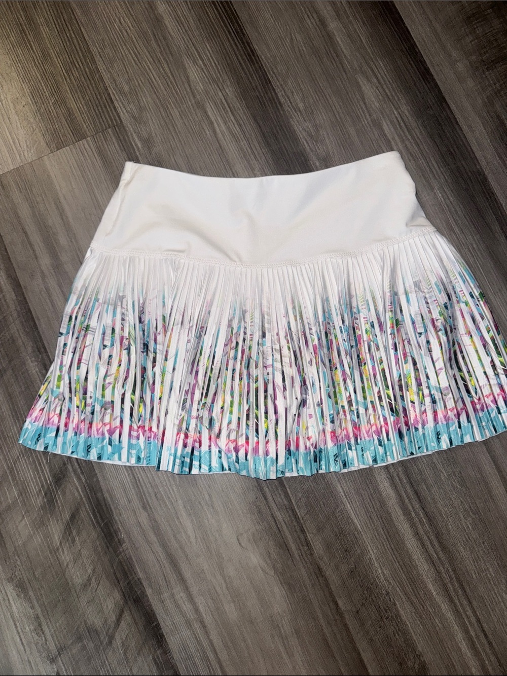 Lucky in Love Tennis skirt skort white watercolor women’s athletic pleated